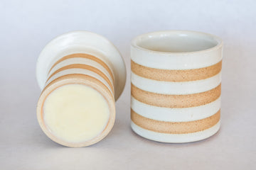 White Stripe Stoneware Butter Crock + 8oz Butter