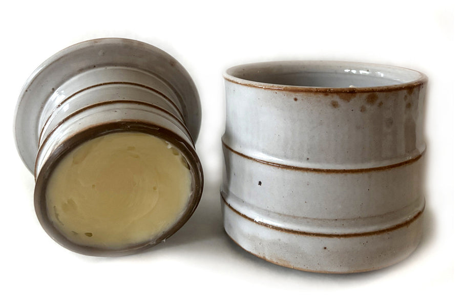 Cool White Stoneware Butter Crock + 8oz Butter
