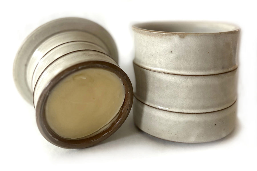 Warm White Stoneware Butter Crock + 8oz Butter