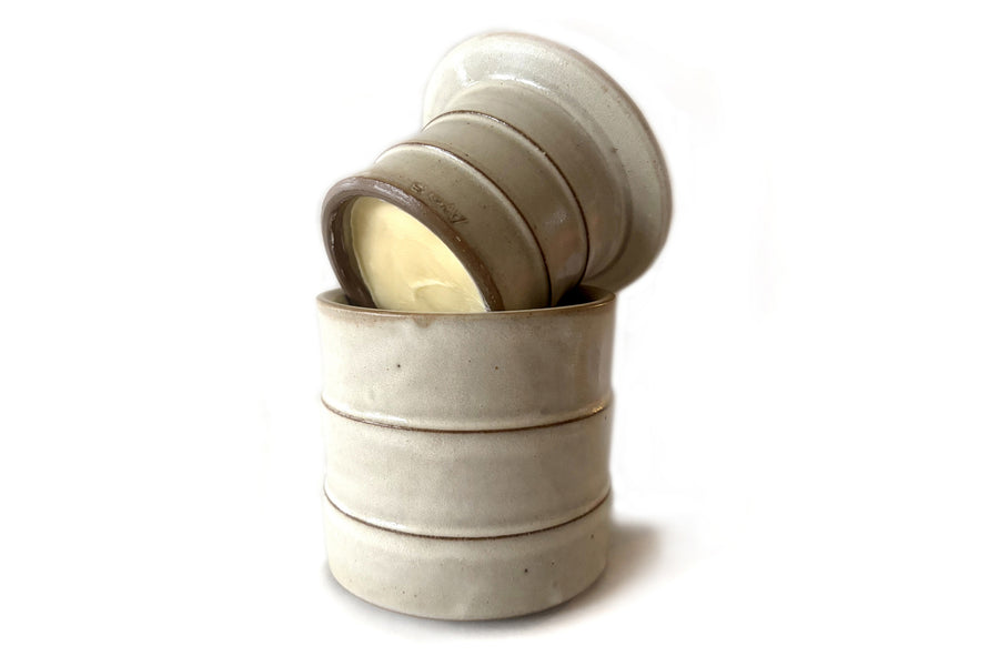 Warm White Stoneware Butter Crock + 8oz Butter
